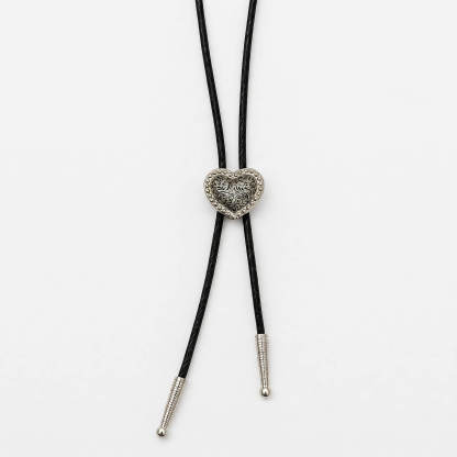 curiocraft-antique-silver-engraved-heart-western-bolo-tie-ornament-slide-front-view