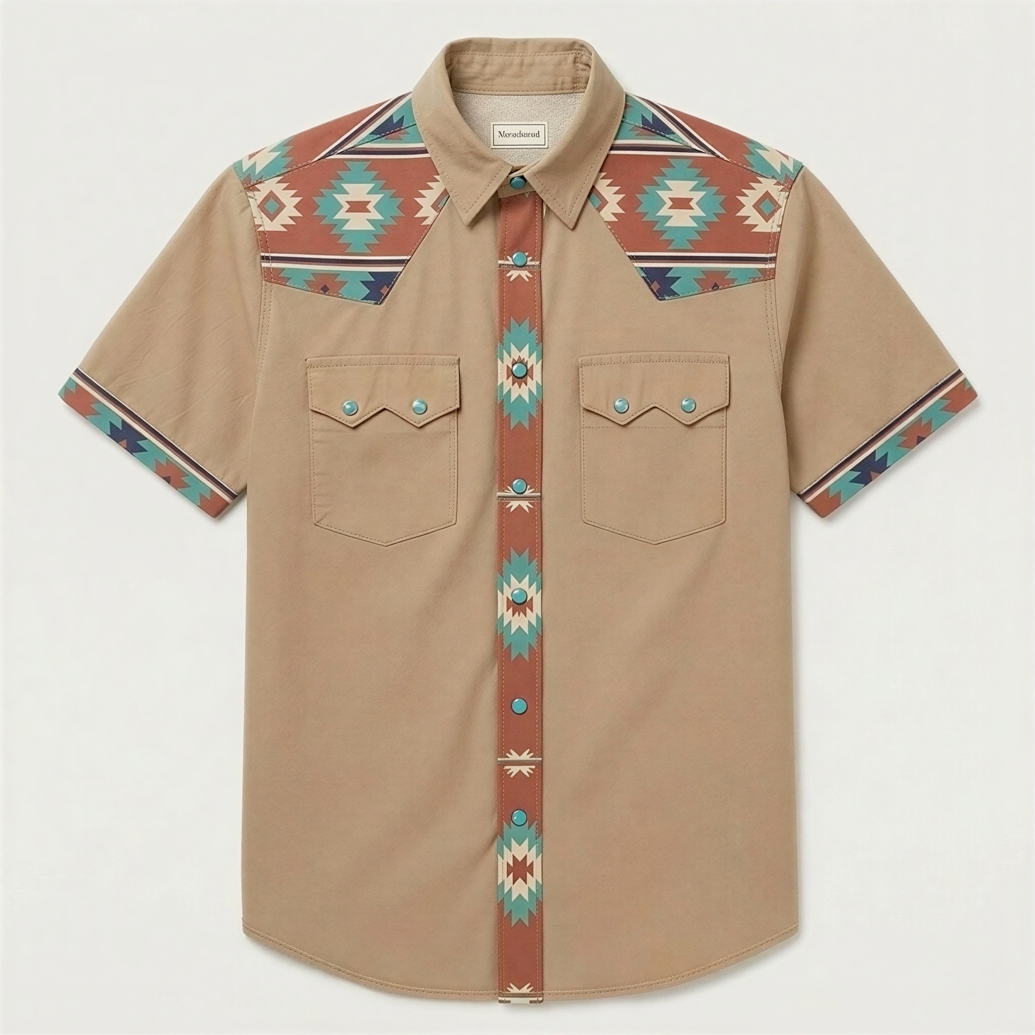 The Sedona Beacon | Mesathread Pro Contrast Panel Short-Sleeve Western Shirt
