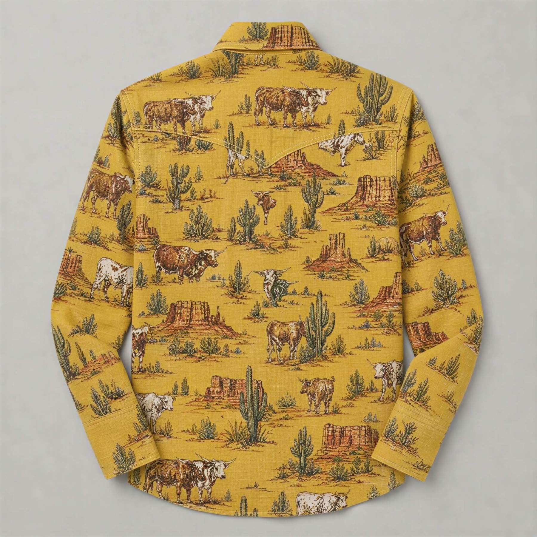 The Golden Longhorn | Vintage Illustrated Rodeo Western Shirt