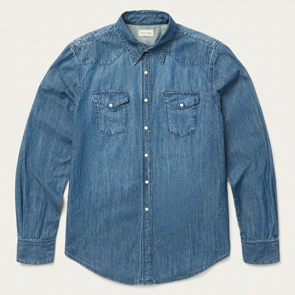 The Indigo Legacy | Original Mid-Wash Denim Western Shirt