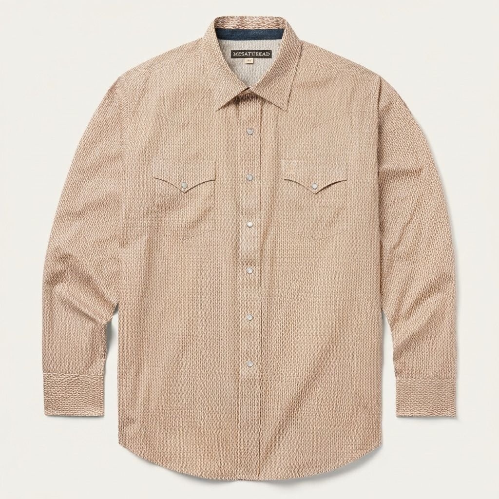 The Sandstone Cipher | Micro-Textured Earth Western Shirt