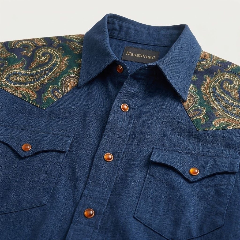The Maverick Paisley | Contrast Panel Heritage Western Shirt