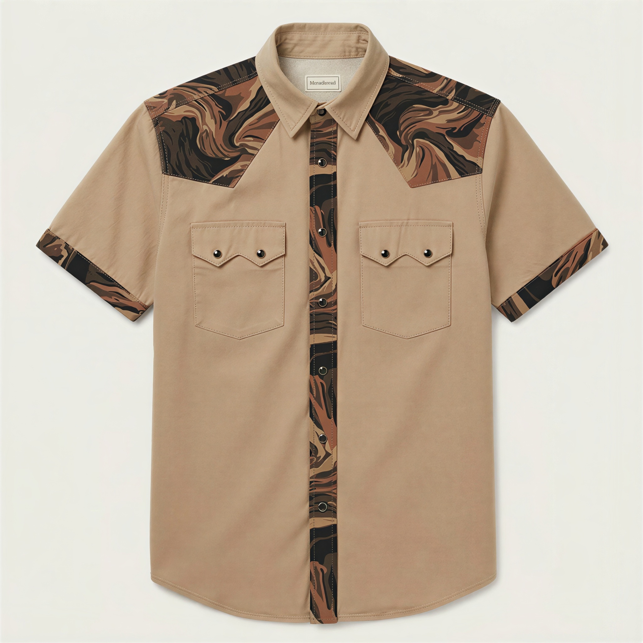 The Badlands Strata | Mesathread Pro Contrast Panel Short-Sleeve Western Shirt