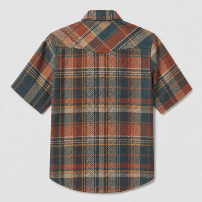 the-high-desert-chevron-plaid-western-short-sleeve-shirt-back-view