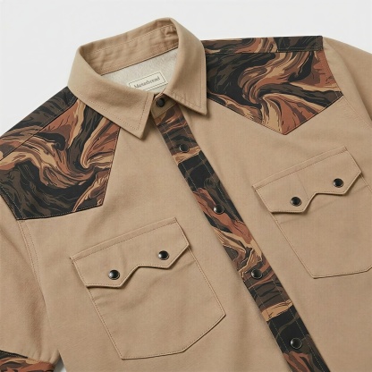 The Badlands Strata | Mesathread Pro Contrast Panel Short-Sleeve Western Shirt