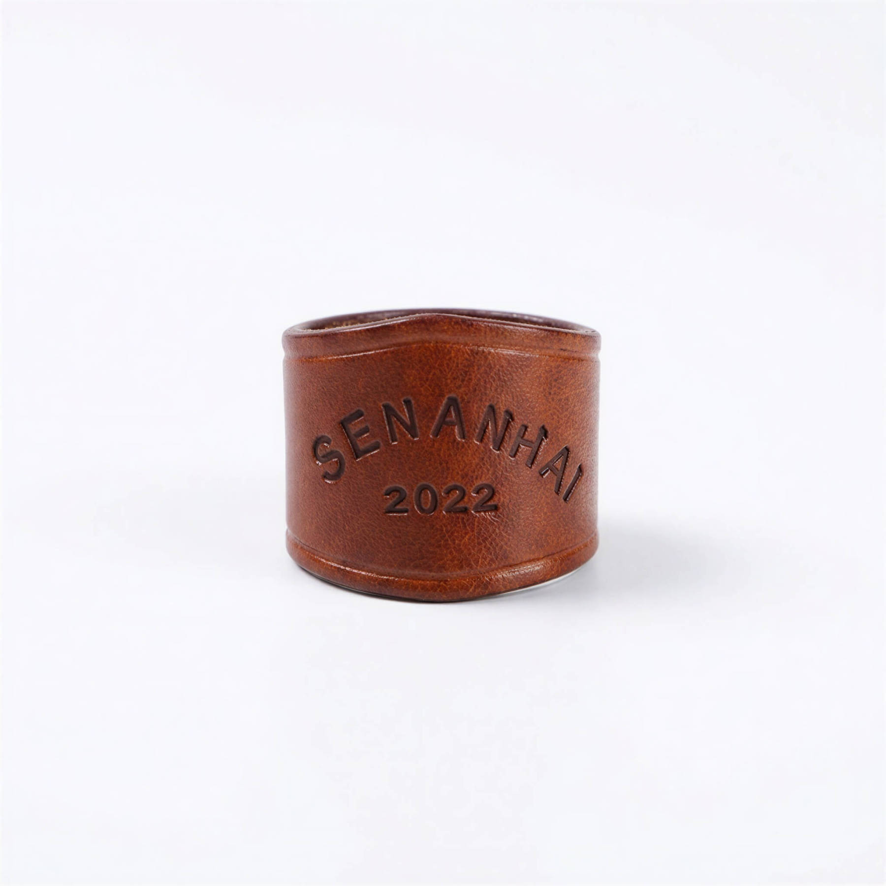 mesathread-custom-embossed-genuine-leather-wild-rag-slide-brown-straight-profile