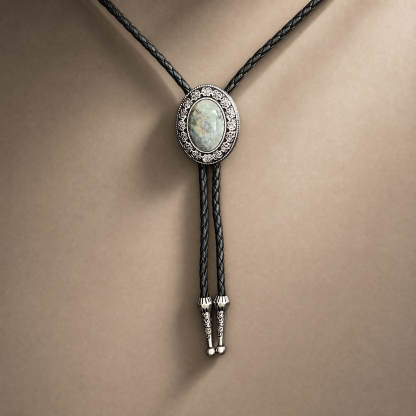 sierracrest-oval-muted-sage-mineral-pattern-engraved-filigree-silver-tone-western-bolo-tie-ornament-slide-front-view