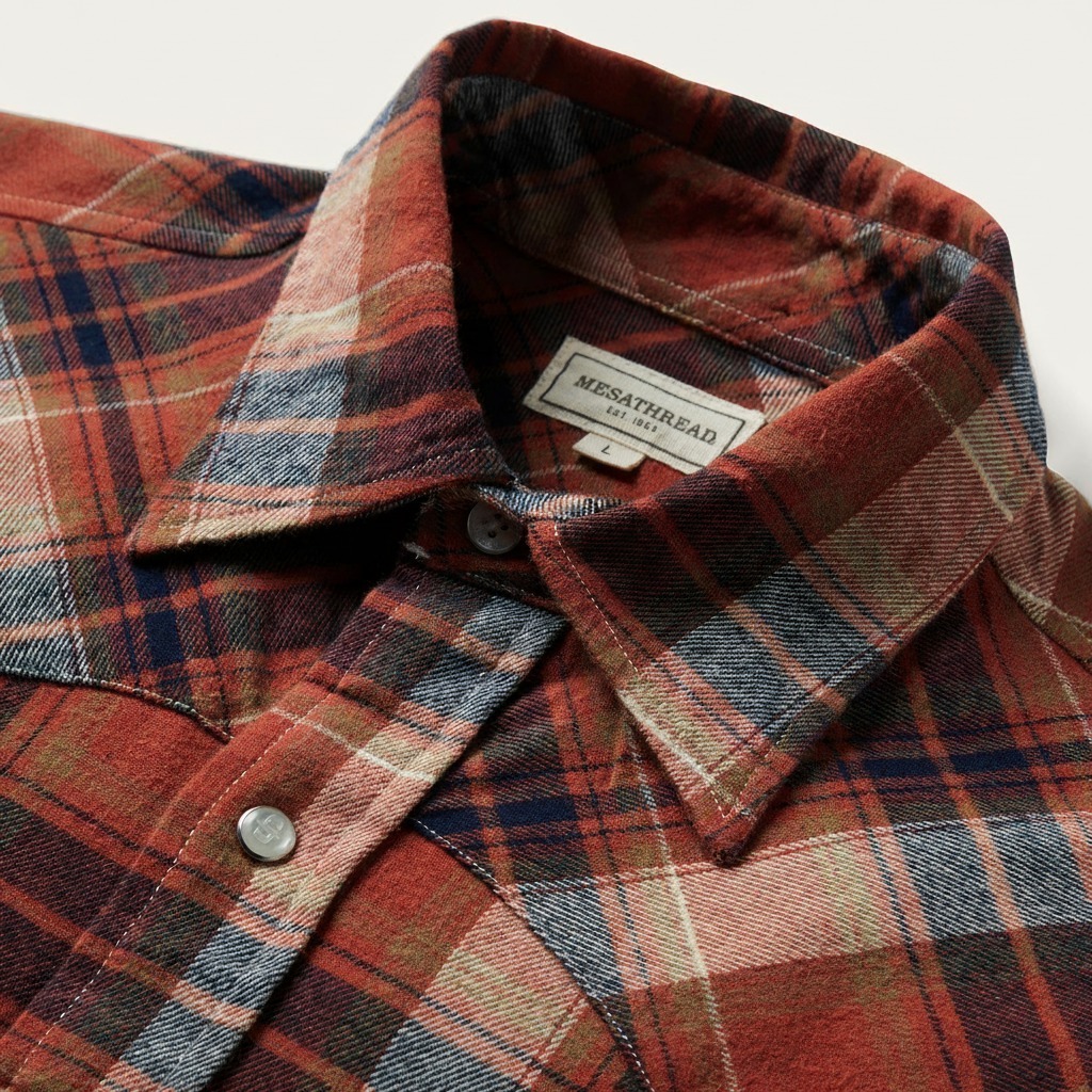 Brushed Twill Plaid Shirt-MesaThread