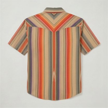 The Wyatt Pearl Snap | Heritage Serape & Chevron Short Sleeve Western Shirt - 1