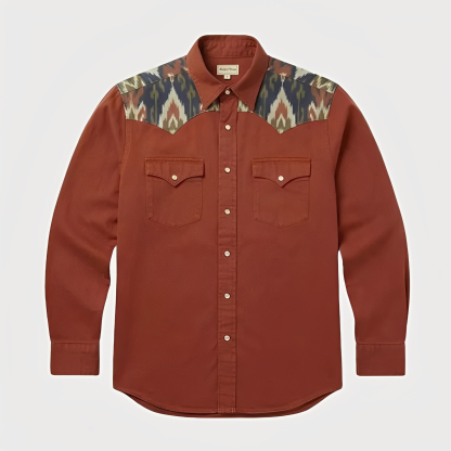 Ikat print - Rust Red - Four prints