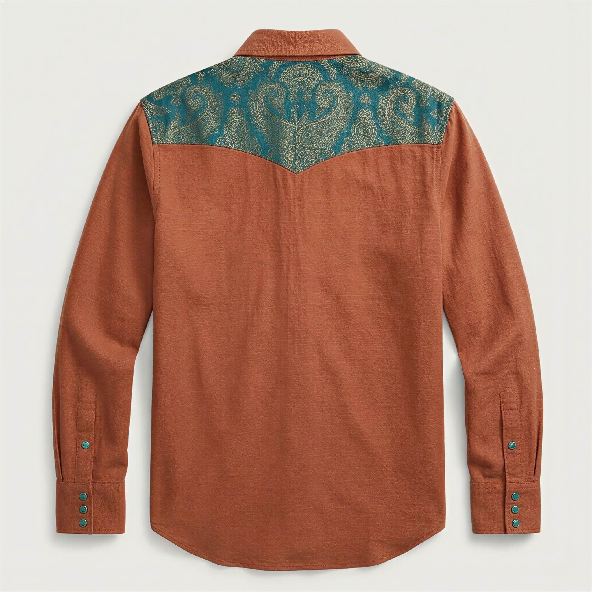 The Phoenix Paisley | Contrast Panel Heritage Western Shirt