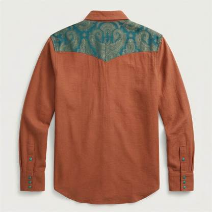 The Phoenix Paisley | Contrast Panel Heritage Western Shirt