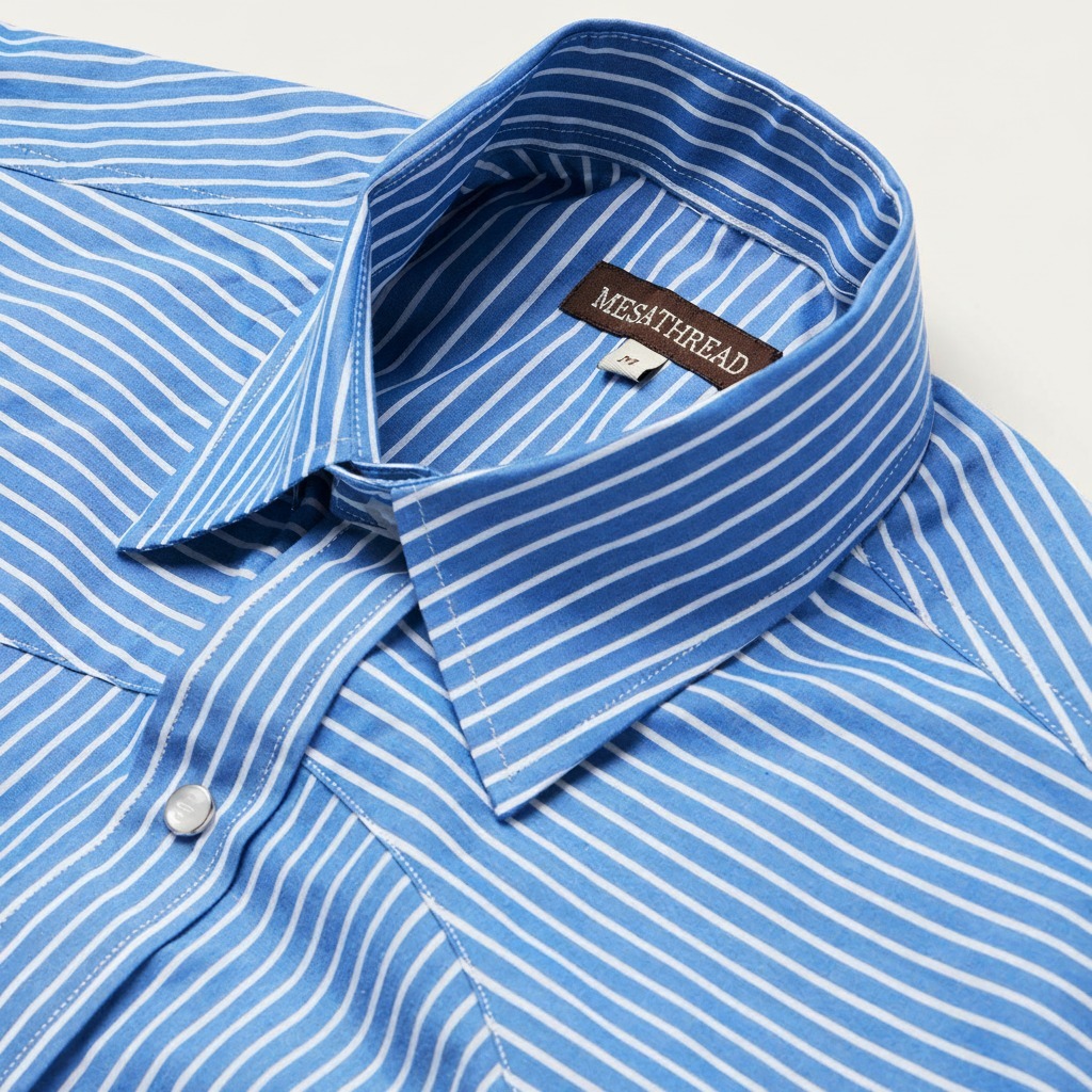 Blue Western Stripe Shirt-MesaThread