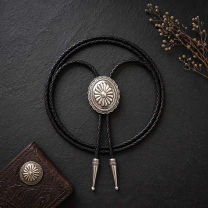 reliccraft-sunburst-floral-concho-antique-silver-tone-zinc-alloy-western-bolo-tie-ornament-slide-front-view