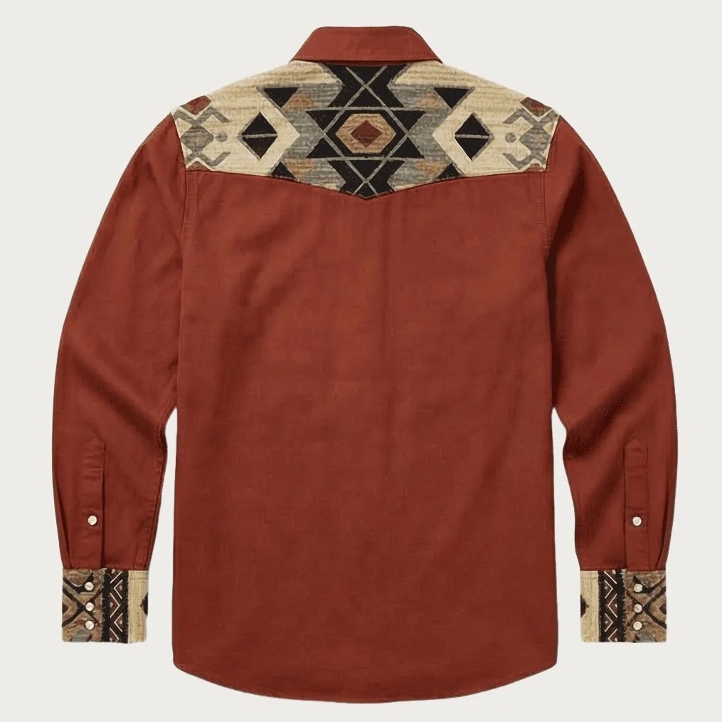 The Canyon Peak – Southwestern Patterned Yoke Western Shirt - Four colors