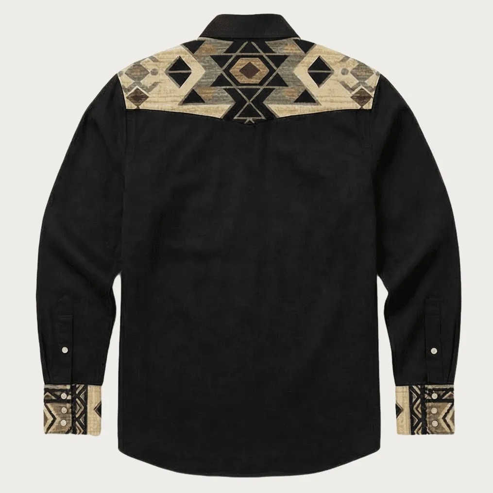 The Canyon Peak – Southwestern Patterned Yoke Western Shirt - Four colors