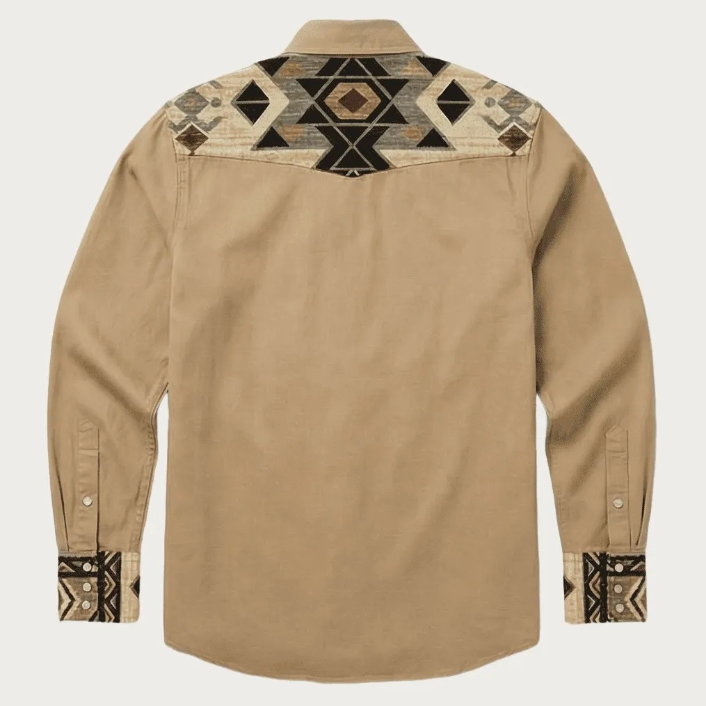 The Canyon Peak – Southwestern Patterned Yoke Western Shirt - Four colors