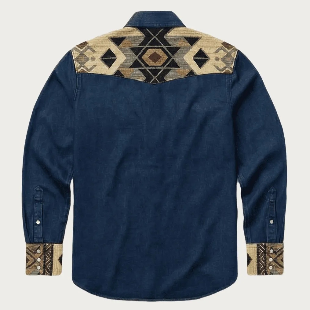 The Canyon Peak – Southwestern Patterned Yoke Western Shirt - Four colors