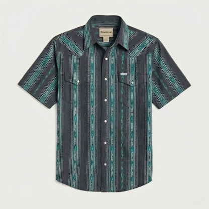 The Midnight Canyon Stripe - Short Sleeve - Dusk Teal