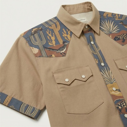 The Sonoran Outpost | Mesathread Pro Contrast Panel Short-Sleeve Western Shirt