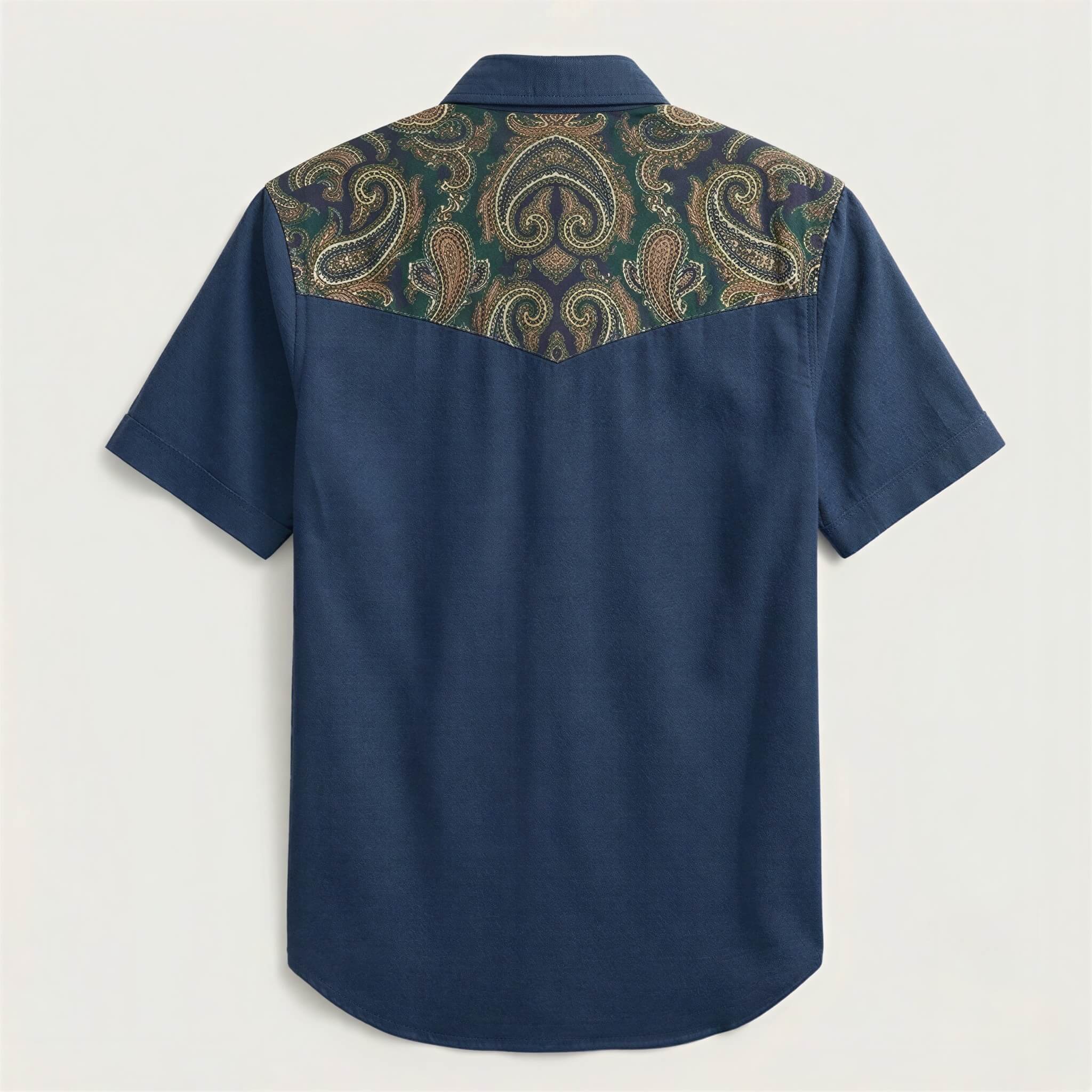 The Maverick Paisley | Contrast Panel Heritage Short-Sleeve Western Shirt