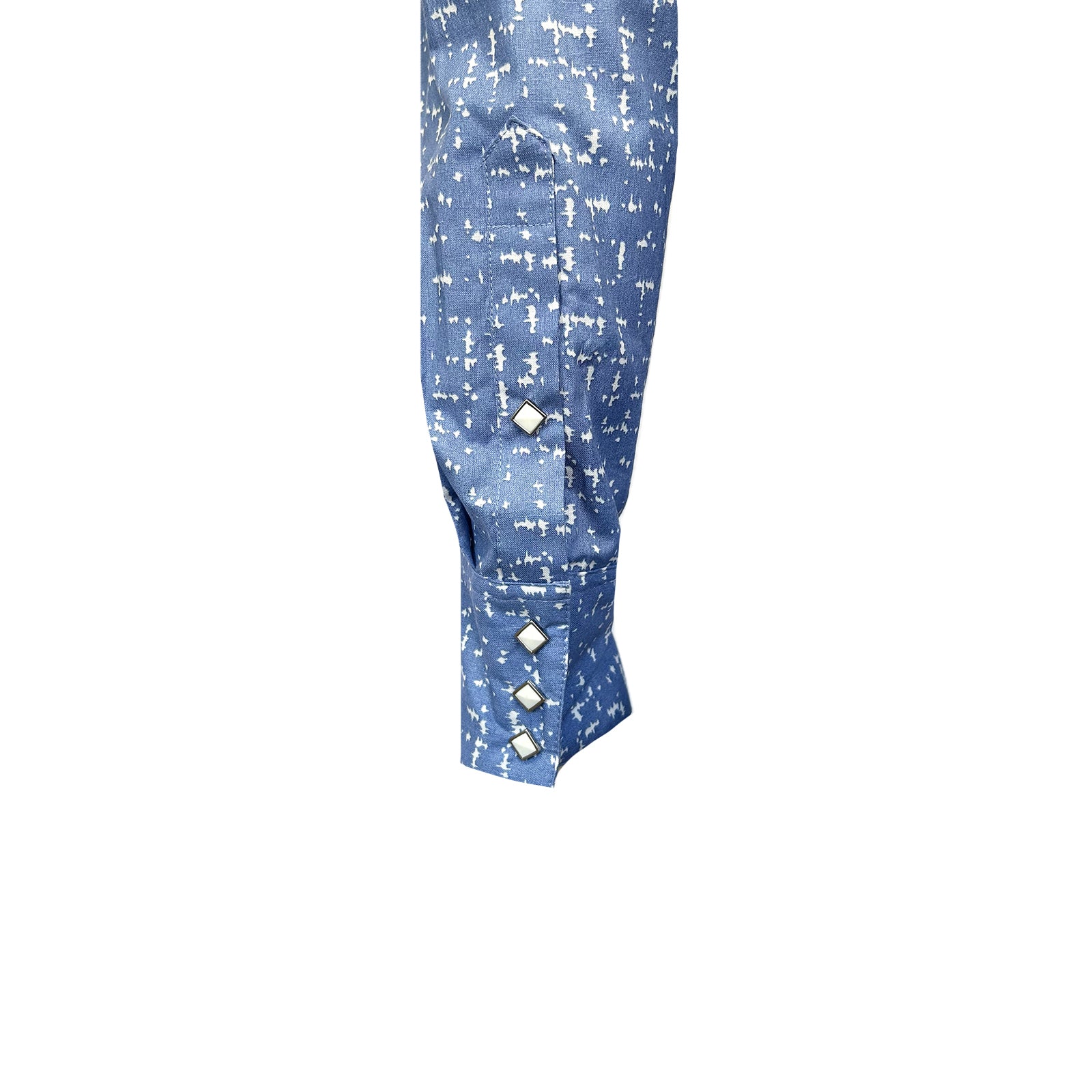 Men's Vintage Blue Ikat Print Western Shirt-MesaThread