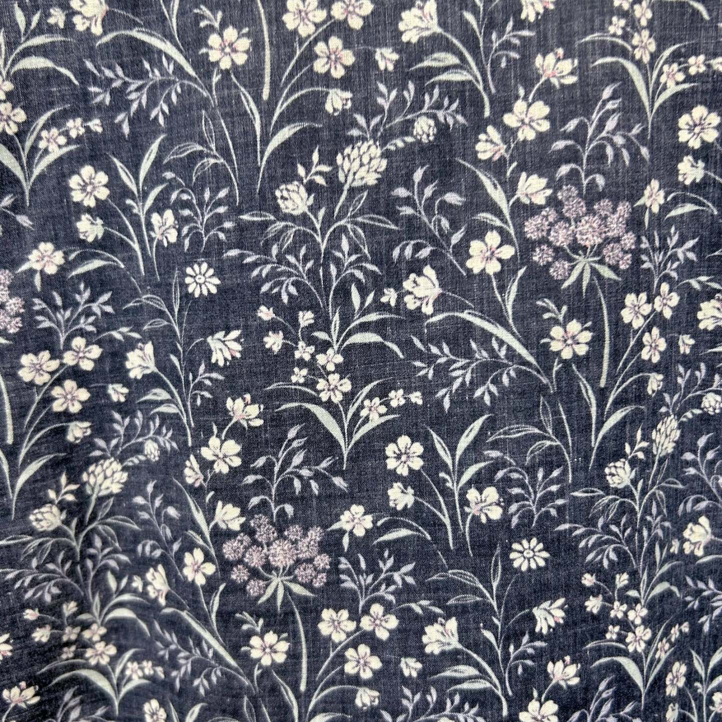 Men's Long Sleeve Navy Floral Print Western Shirt-MesaThread