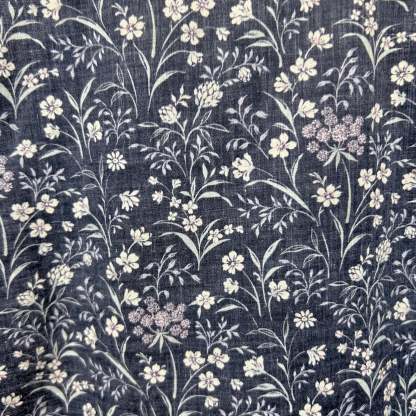 Men's Long Sleeve Navy Floral Print Western Shirt-MesaThread