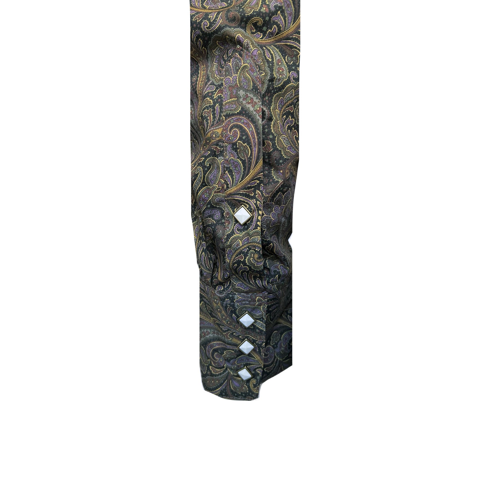 Men's Ornate Paisley Print Western Shirt in Brown-MesaThread
