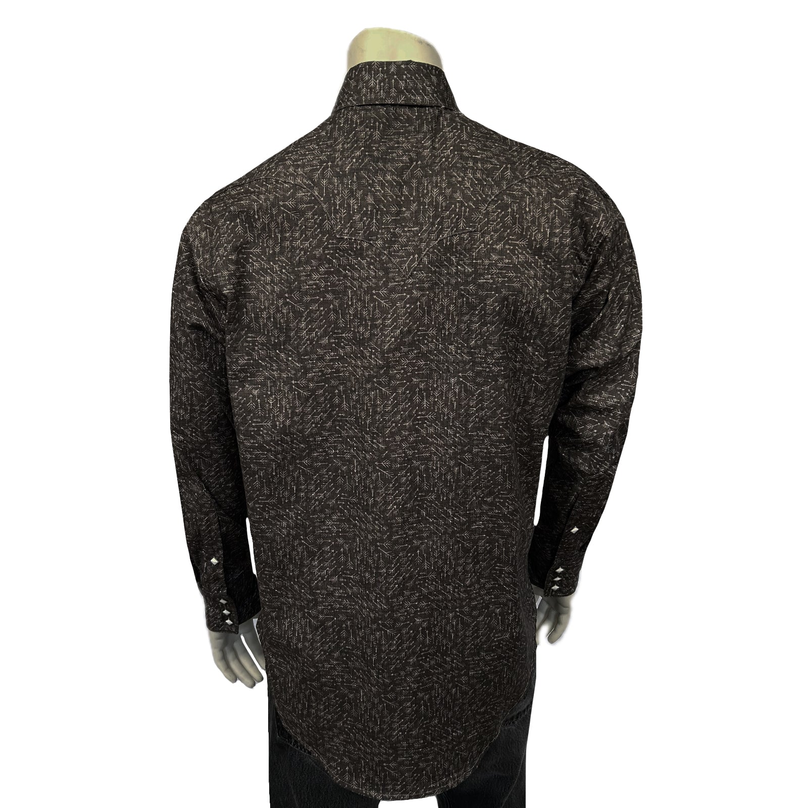 Men's Greige Follow Your Arrow Print Western Shirt-MesaThread