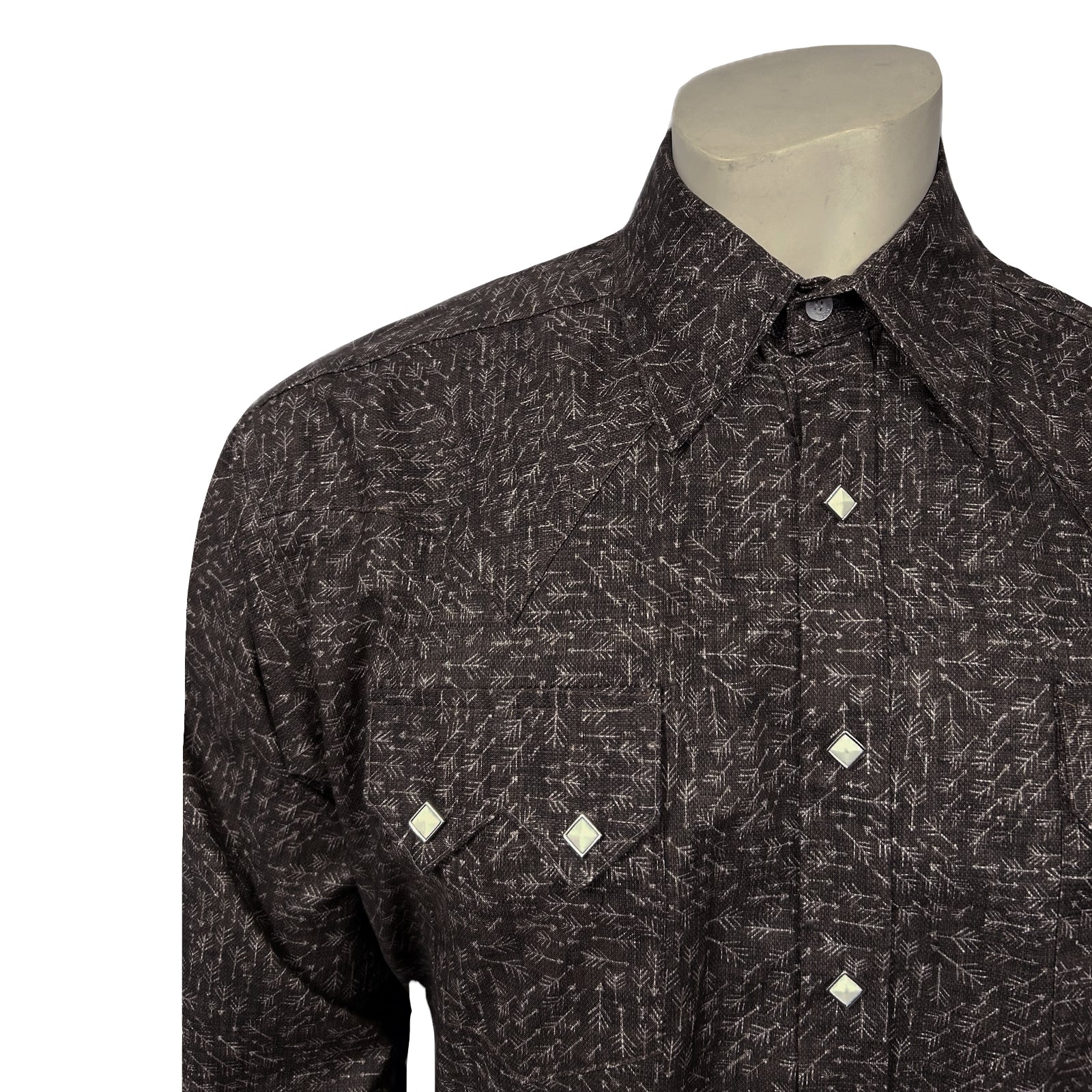 Men's Greige Follow Your Arrow Print Western Shirt-MesaThread