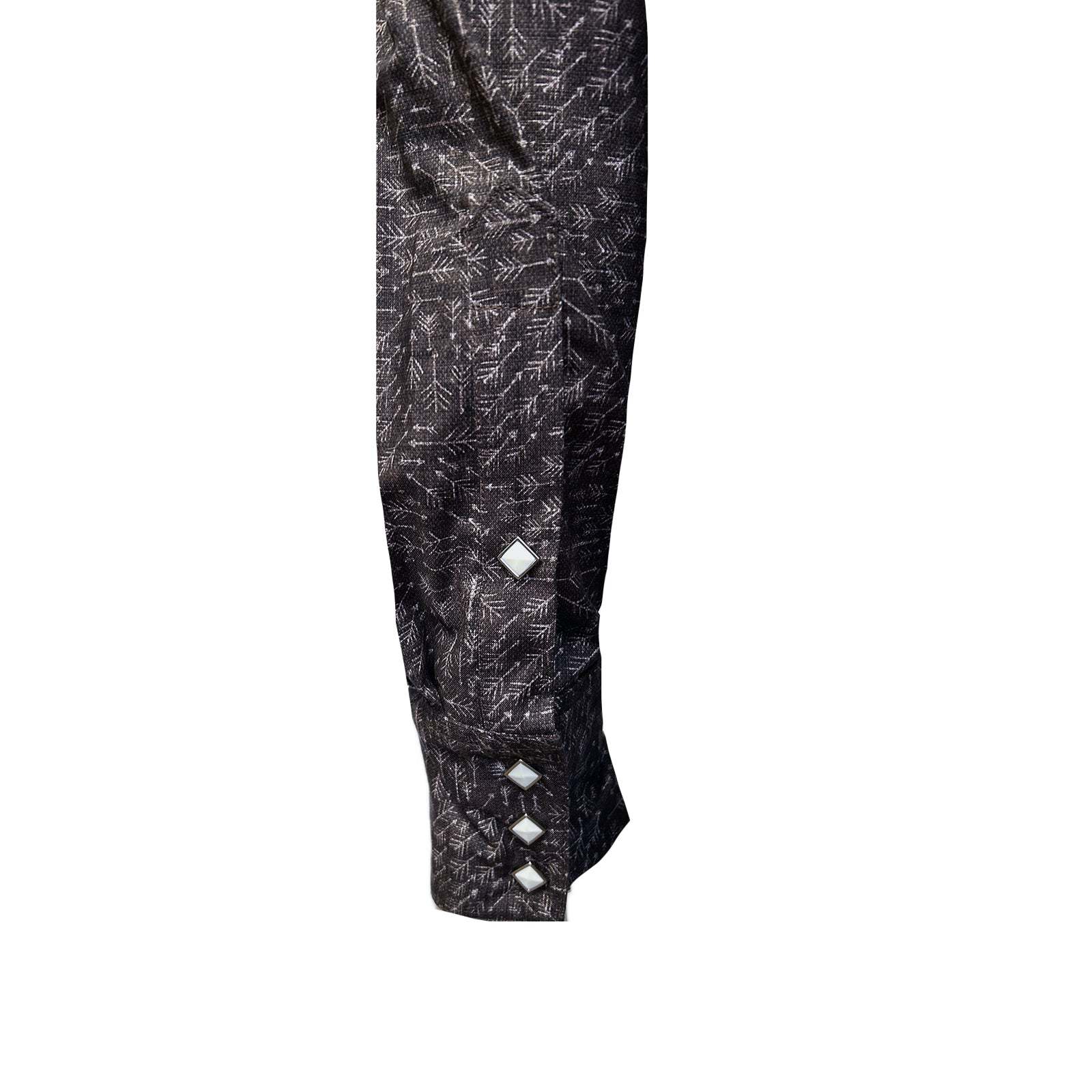 Men's Greige Follow Your Arrow Print Western Shirt-MesaThread