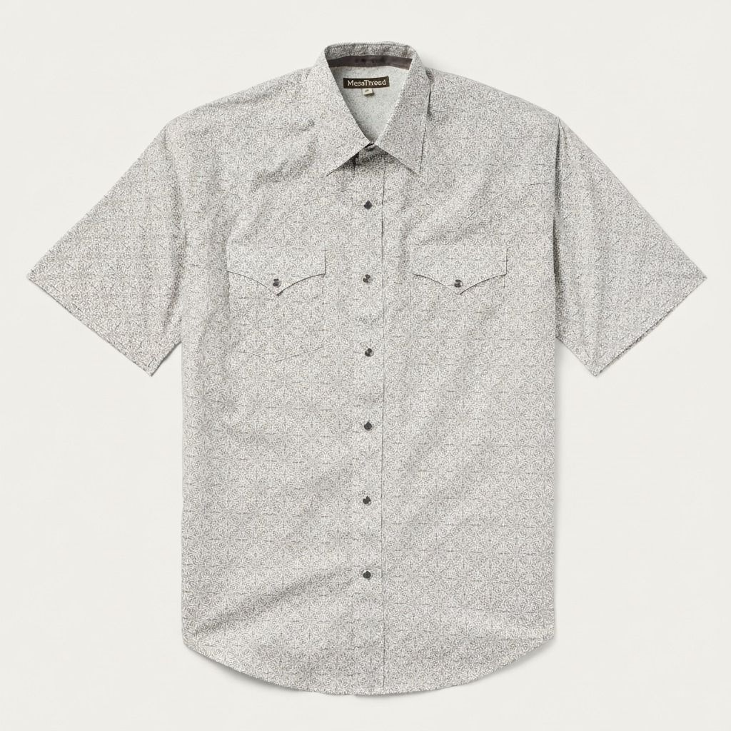 The Slate Mandala | Micro-Geometric Ash Western Short Sleeve