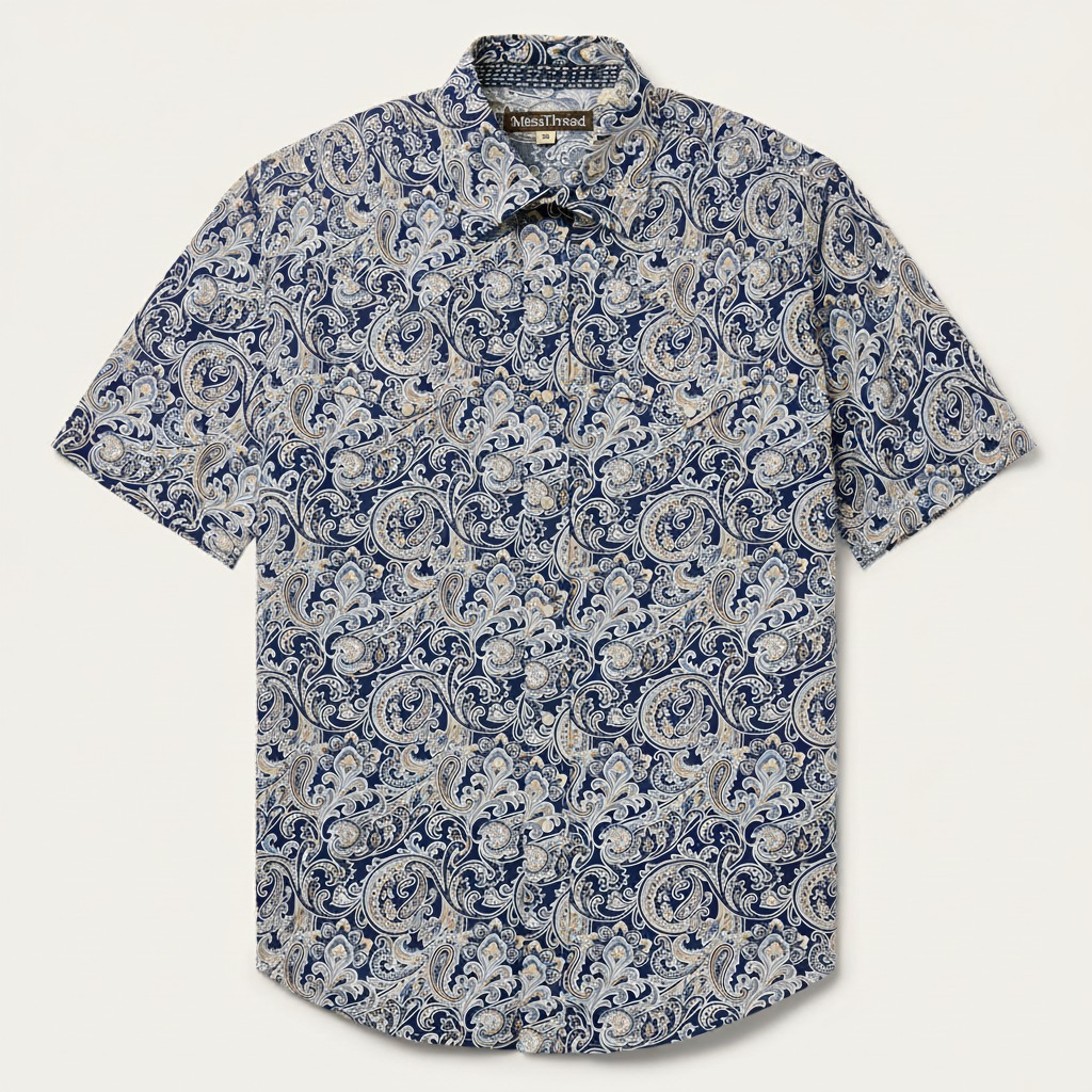 Greenspring Paisley Short Sleeve Western Shirt-MesaThread