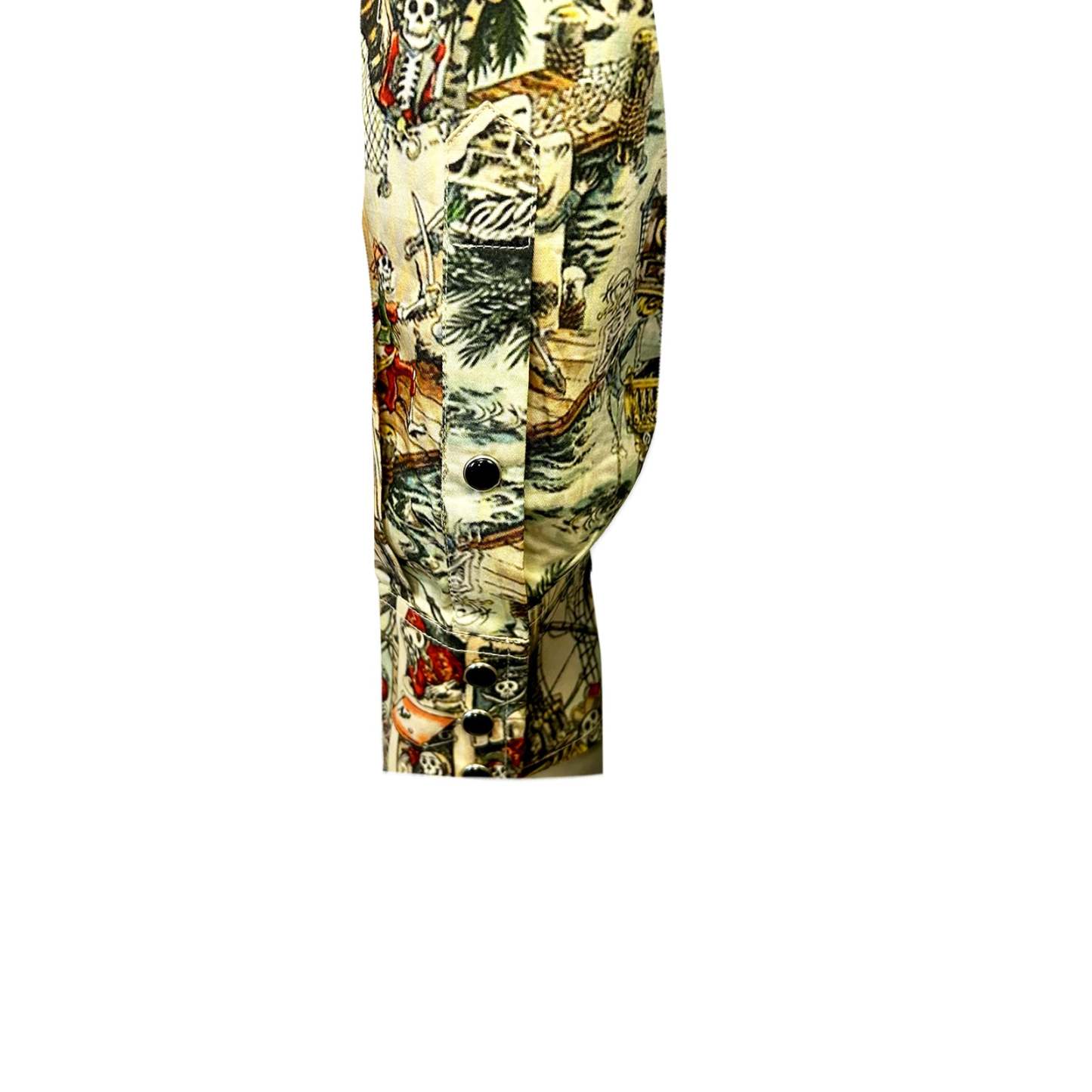 Men's Dead Pirates Print Western Shirt-MesaThread