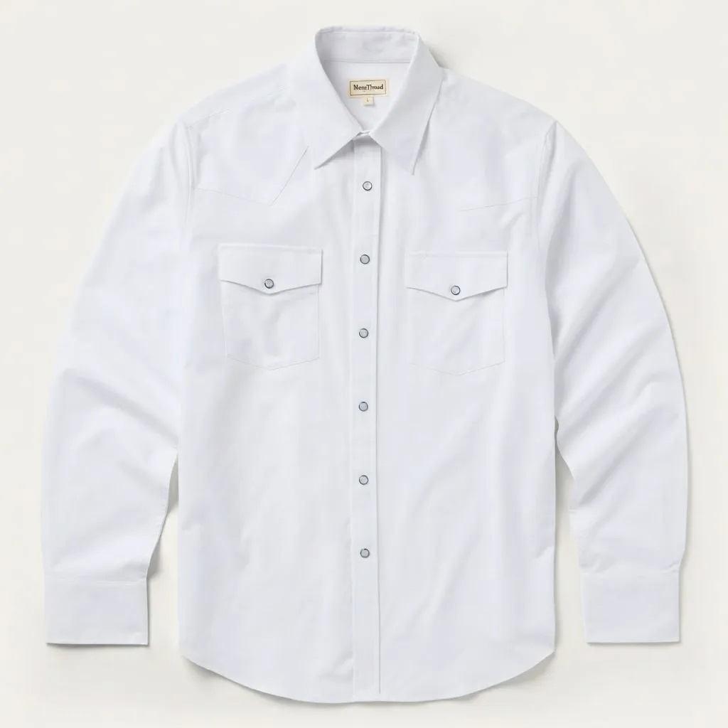 The Alabaster Outpost | Pure White Heritage Western Shirt