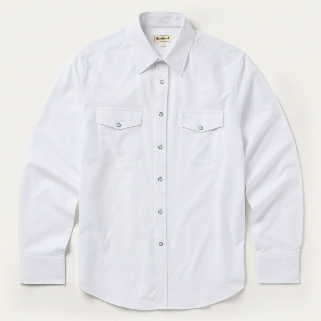 White Oxford Western Shirt-MesaThread