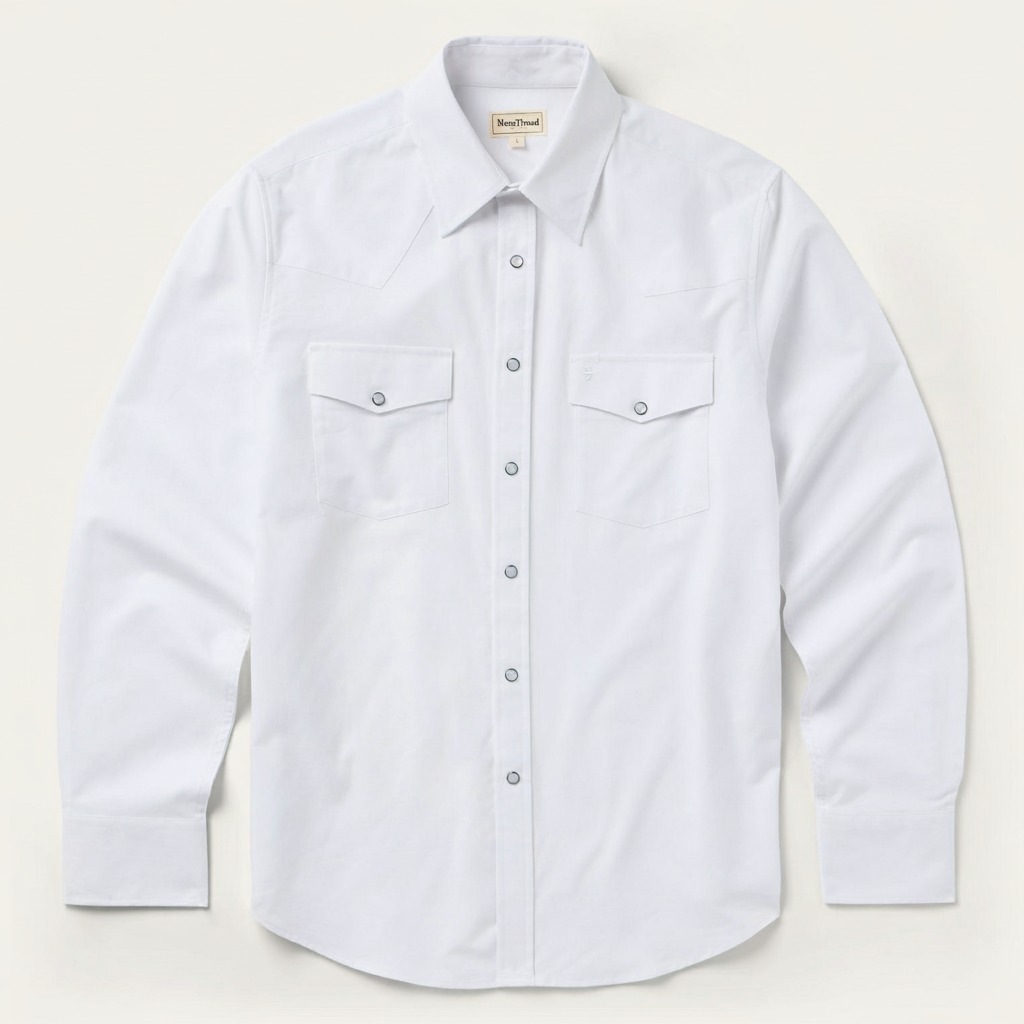 White Oxford Western Shirt-MesaThread