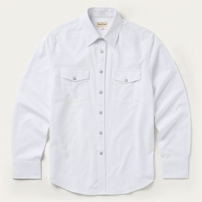White Oxford Western Shirt-MesaThread