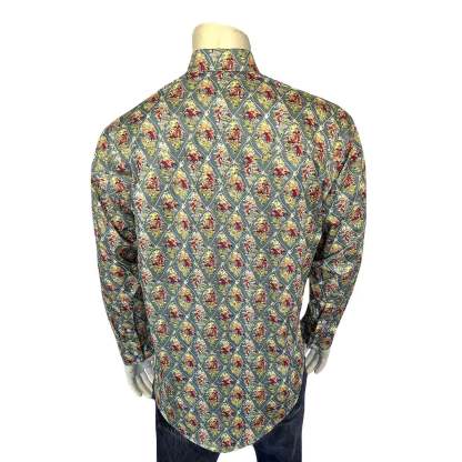 Men’s Riders Blue Print Western Shirt-MesaThread