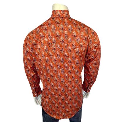 Men’s Riders Rust Print Western Shirt-MesaThread