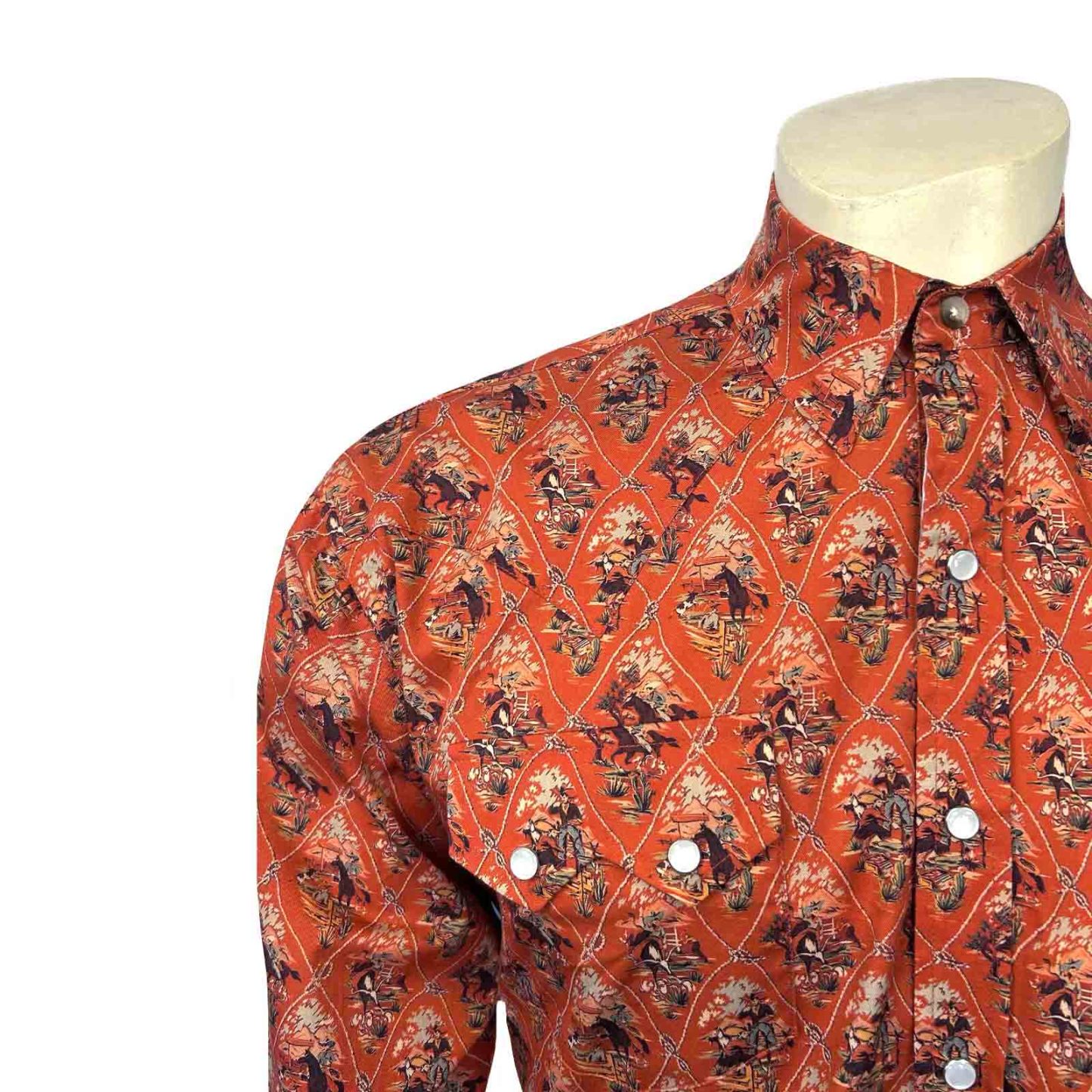 Men’s Riders Rust Print Western Shirt-MesaThread