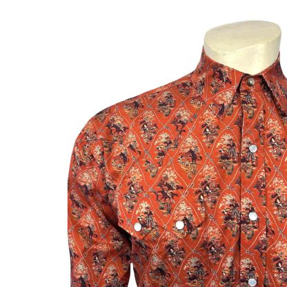Men’s Riders Rust Print Western Shirt-MesaThread