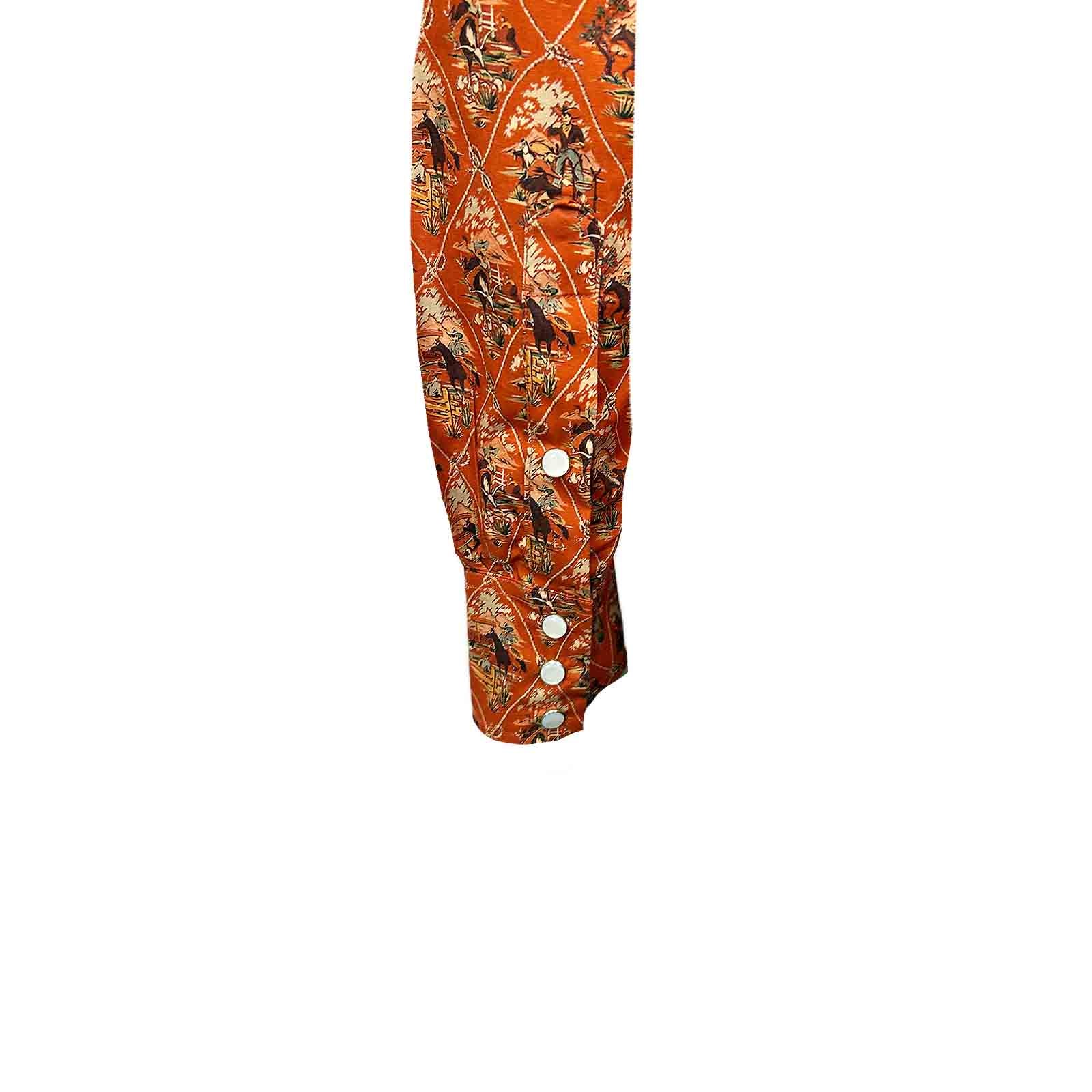 Men’s Riders Rust Print Western Shirt-MesaThread