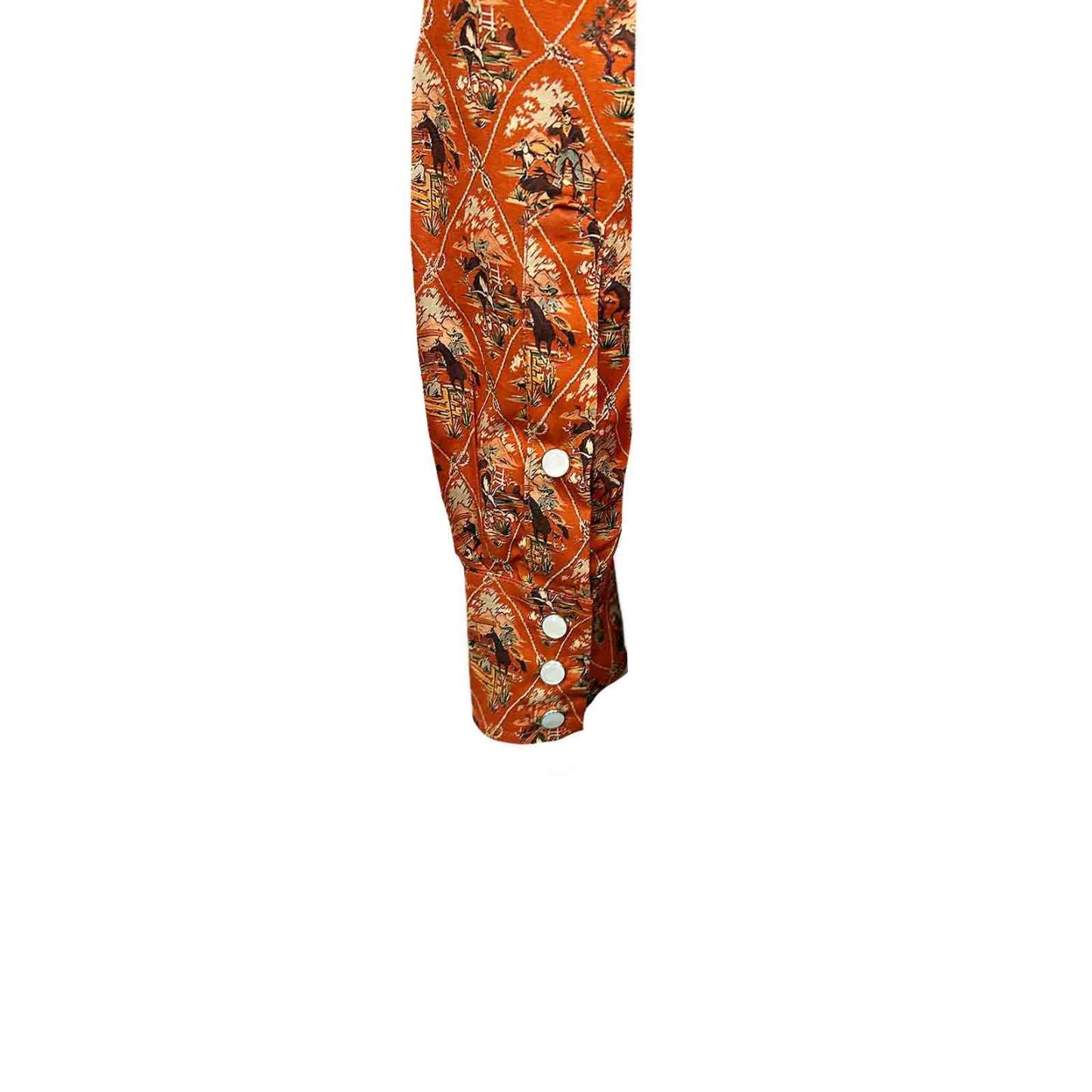Men’s Riders Rust Print Western Shirt-MesaThread