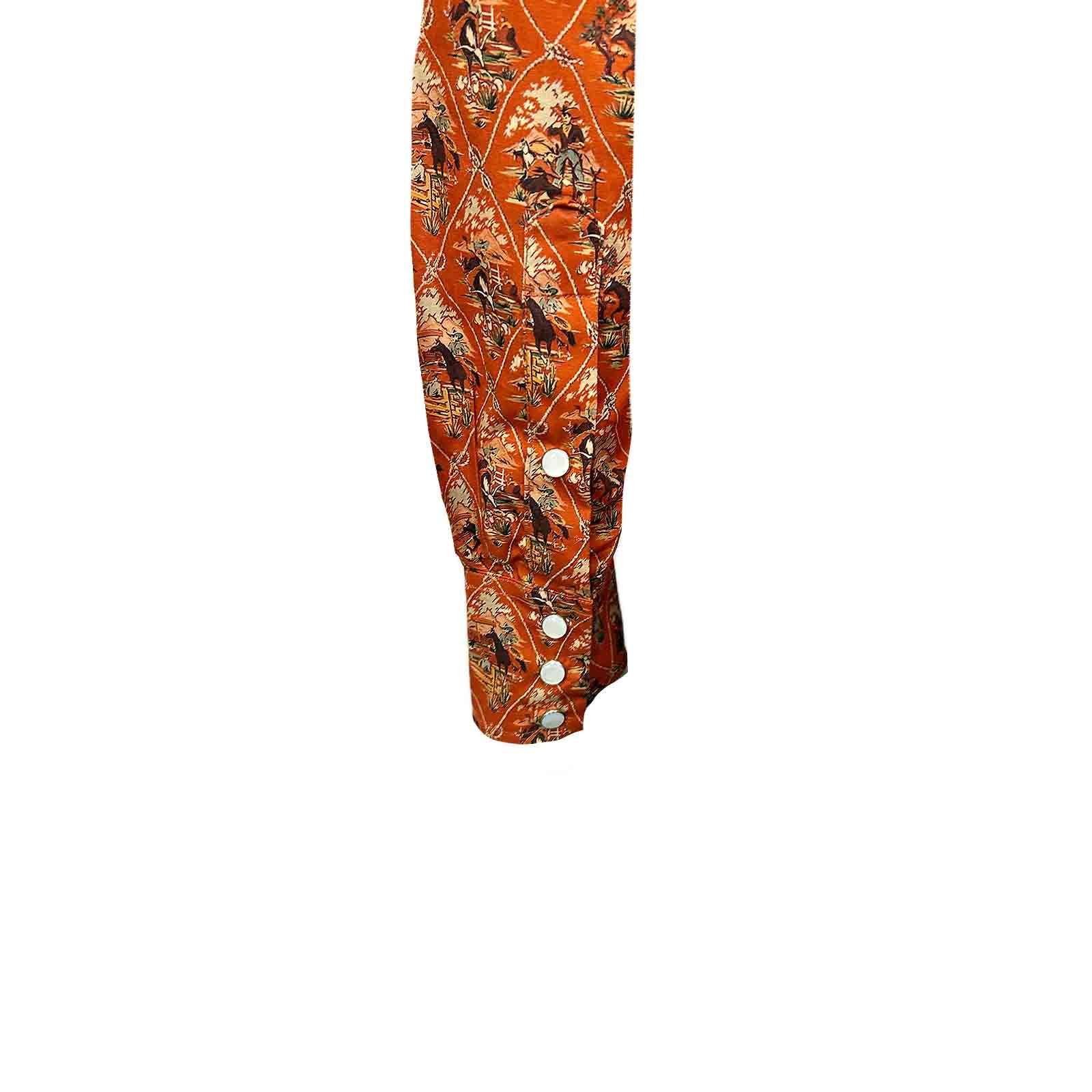 Men’s Riders Rust Print Western Shirt-MesaThread