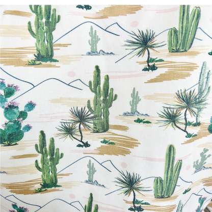Men's Vintage Desert Cactus Print Western Shirt-MesaThread