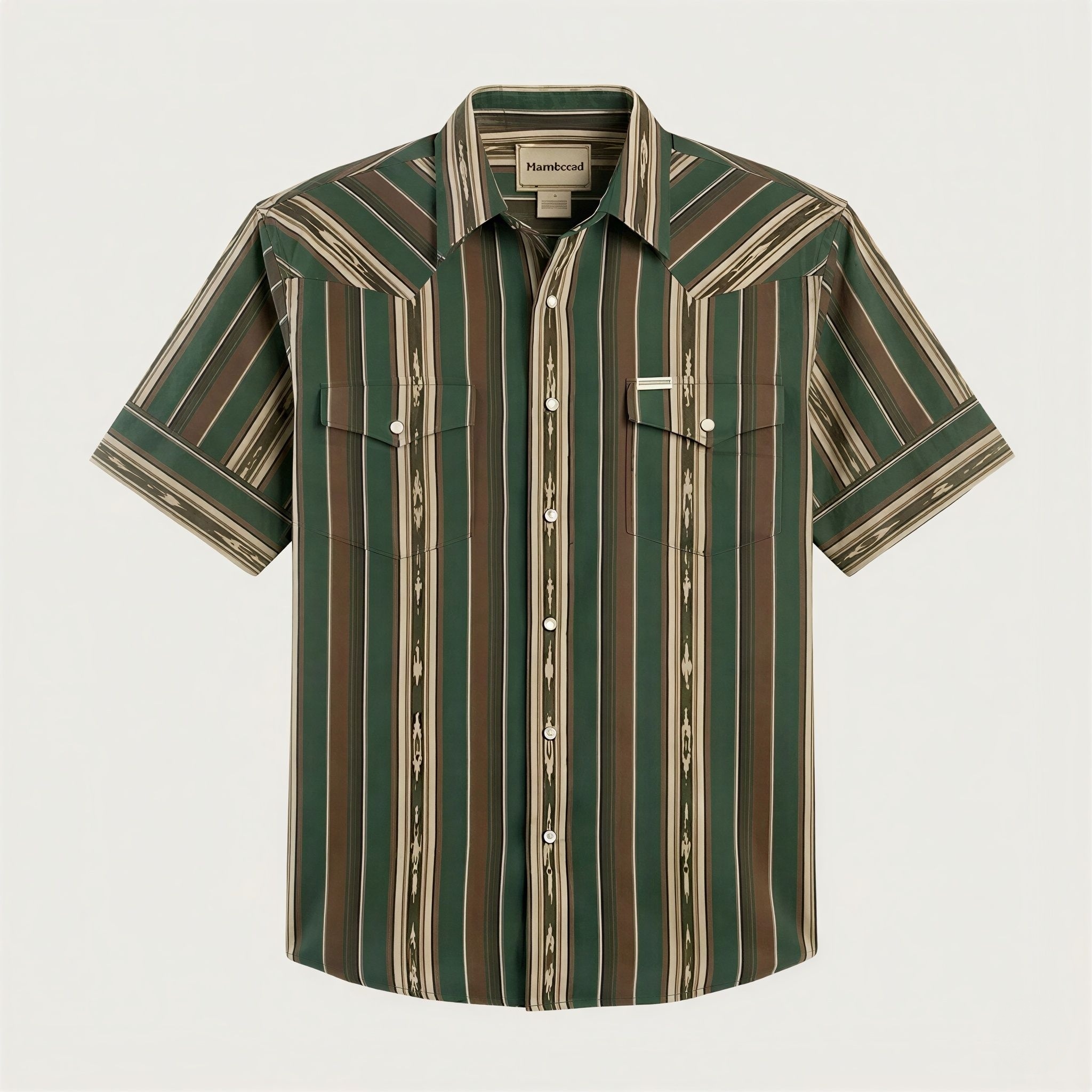 The Wyatt Pearl Snap | Heritage Serape Stripe Short Sleeve Western Shirt - 2