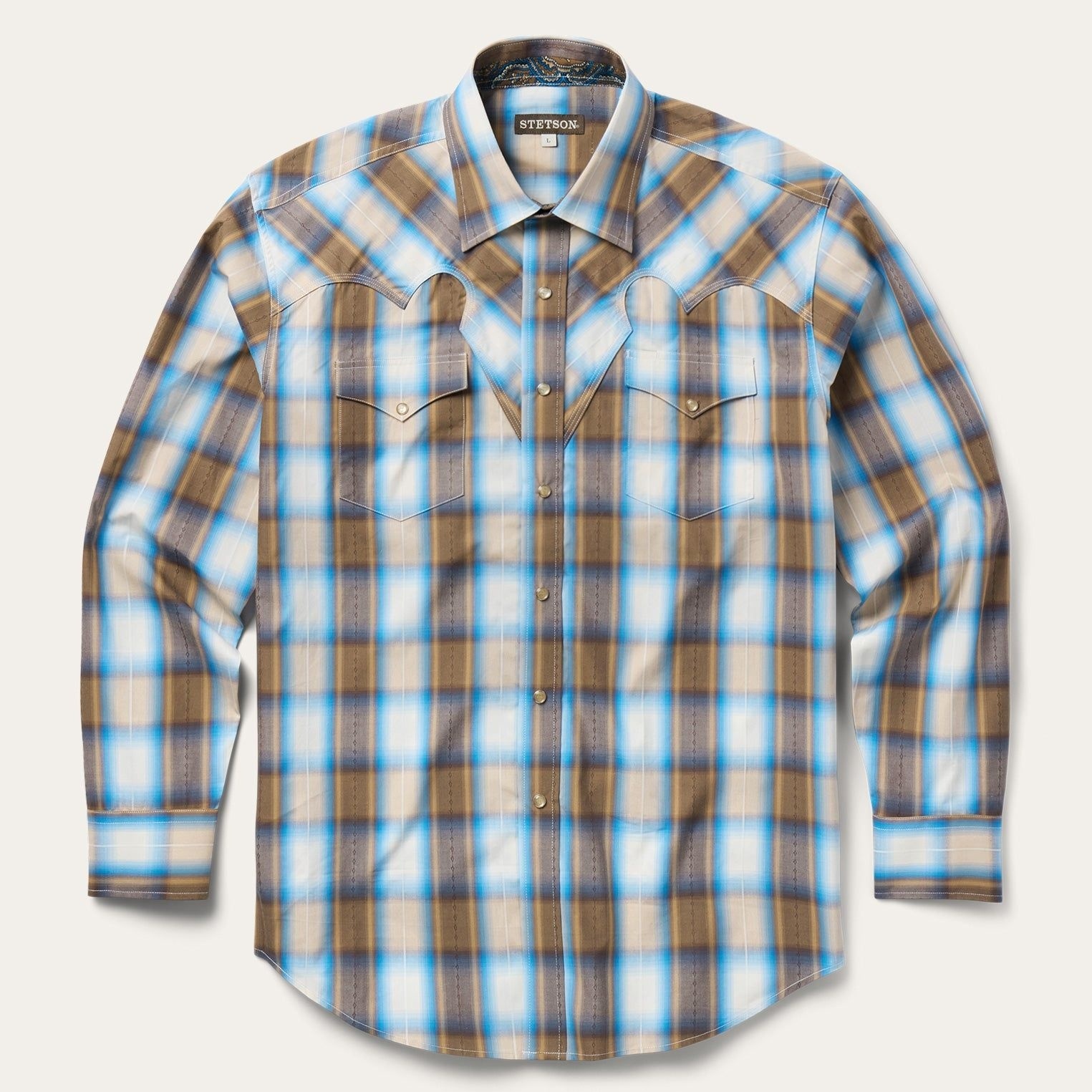 Sandalwood Ombre Plaid Western Shirt
