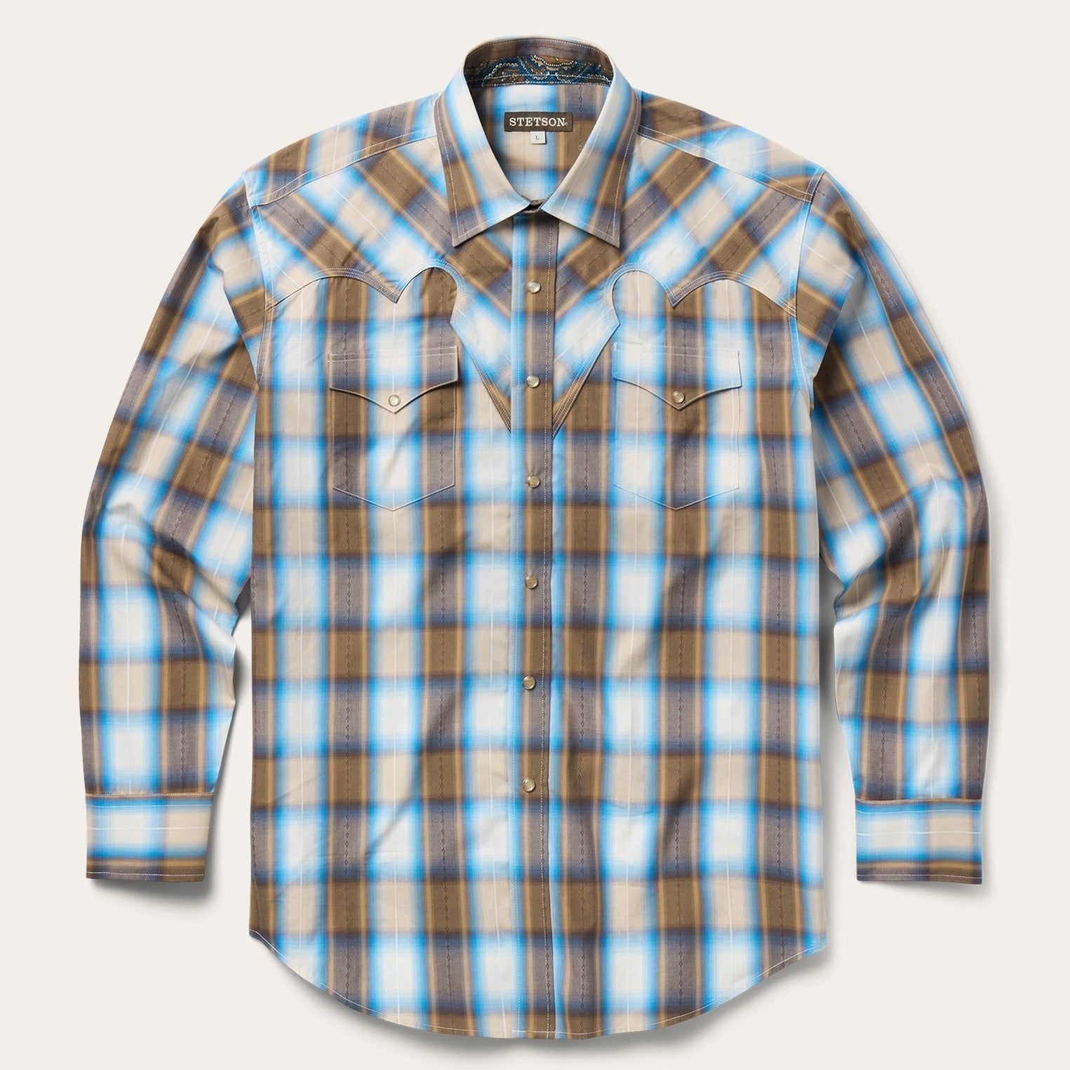Sandalwood Ombre Plaid Western Shirt